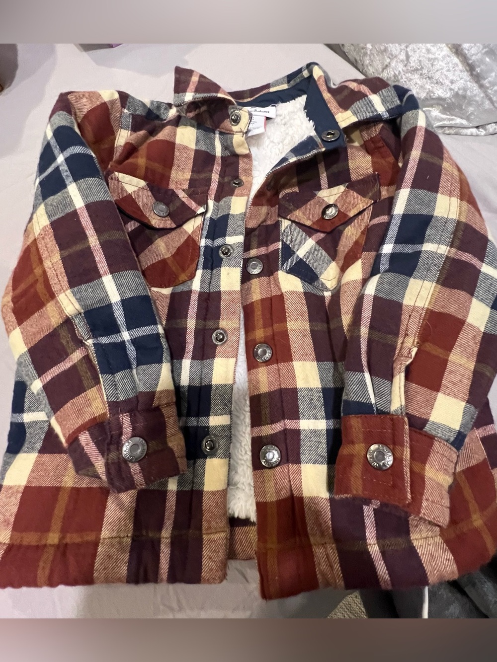 Tommy Bahama Sherpa-Lined Flannel Shirt Jacket Size 4T